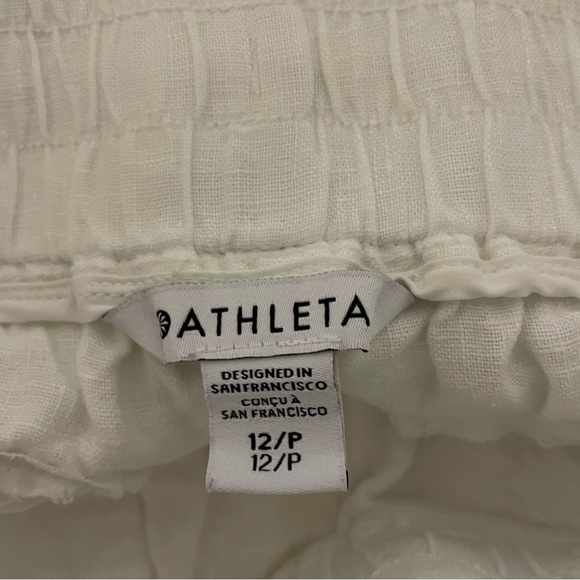 Athleta Cabo 100% linen joggers white 22591 - Picture 10 of 16
